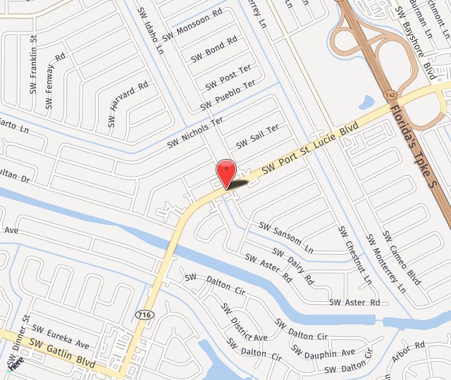 Location Map: 702 Southwest Port Saint Lucie Blvd. Port St. Lucie, FL 34953