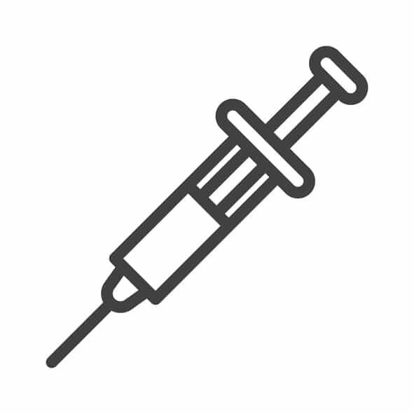 Medical syringe line icon